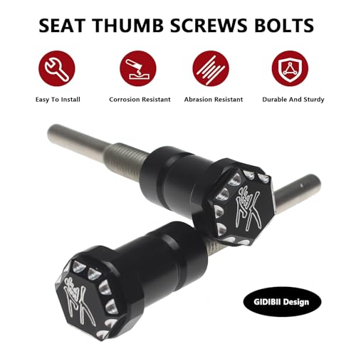 Seat Thumb Screws Bolts, Front Mount Screw Cap Compatible with Suzuki GSX1300R Hayabusa 2008-2024 (2 PCS,Black) - color: black, size: 2008-2024