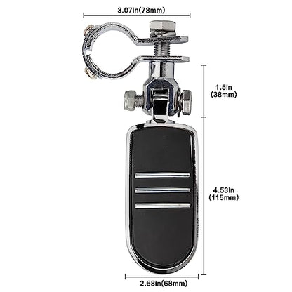 VGMOTO Motorcycle 1.25" Highway Footpegs Adjustable Foot Pegs Footrests with Clamps Mounts kit Compatible with Harley Touring Sportster Softail Road Glide Street Glide with 1 1/4 inch Engine Guard - color: Chrome-Style B