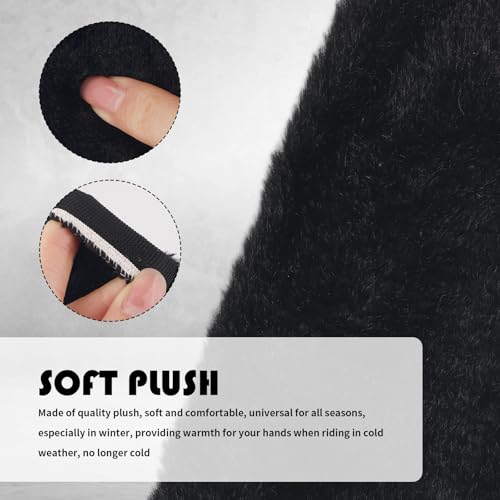 4PCS Soft Plush Motorcycle Handlebar Grips & Brake Covers,Anti-Slip Motorcycle Grips Covers for Comfortable Grip,Winter Essentials Motorcycles Accessories for Bike,Dirt Bike,ATV