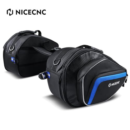 NICECNC Motorcycle Saddlebags, 50L Saddle Bags Motorcycles Throw Over Side Bags Compatible with Harley Honda Suzuki Yamaha Adventure Street Glide Dual Sport, Blue - color: Blue