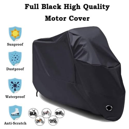 Motorcycle Cover for Honda NT1100 NT 1100, Heavy Duty Outdoor Waterproof Motorbike Rain Storage Shelter with Lock Holes Anti-UV Dustproof Breathable Black,XXL - size: XX-Large