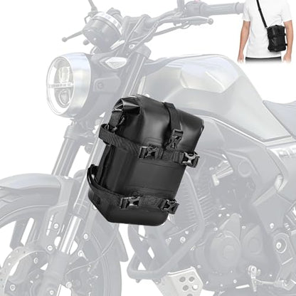 HOMIEE Motorcycle Saddle Bag 8L Waterproof Motorcycle Side Frame Bag Crash Bar Bag with Shoulder Strap