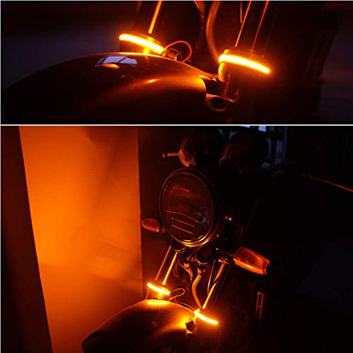2Pcs 6in 3528 PVC Amber Led Strip 36LED Motorcycle Turn Signal Light Tail Light Flexible LED Strip Light Universal for Motorcycle ATV UTV SUV Golf Cart Car Snowmobile