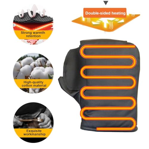 Motorcycle Heated Handlebar Mittens, Motorcycle Heated Grips Cover Pad Gloves | Water Resistant Heated Motorcycle Handlebar Muffs Temperature Adjustable Handlebar Grips for Cycling
