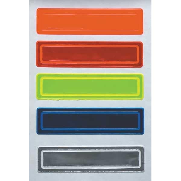 AccuformNMC Adhesive Retro-Reflective Hard Hat Helmet Stickers, 1" x 4" Fluorescent Strips, LHR104RD Bright Red (Pack of 16) - color: Red