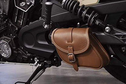 Leather Swingarm Bag Compatible with all 2015-2024 Scout and Scout Bobber, 2025-2026 Scout 101, 2025-2026 Scout Classic, 2025-2026 Sport scout, 2025-2026 Super Scout (Desert Tan) - color: Desert Tan