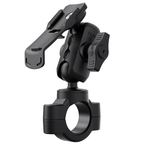TUSITA Motorcycle GPS Mount - Holder Compatible with Garmin Handheld GPS - Double Socket Arm Handlebar Base - size: Short Arm