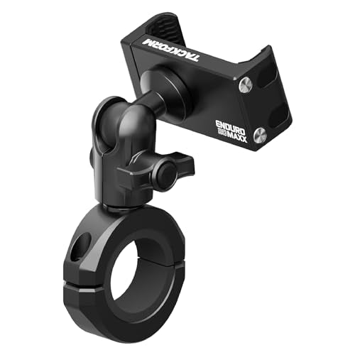 Tackform Black Motorcycle All Metal Phone Mount - 20MAXX Spring Cradle | Universal Clamp Fits 1-1/4" to 1-1/2" Handlebars | Aluminum | Compatible with iPhones, Galaxy Devices, More | Short Reach Arm - color: Black, size: 1-1/4" to 1-1/2"
