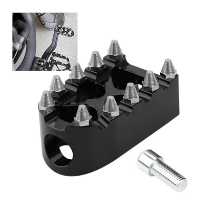 MX Wide Floorboards Foot Pegs Brake Pedal Cover Shifter Peg Kit for Harley Touring 1986-2023 Road Glide Street Glide 86-2017 Softail Fat Boy FL 2012-2016 Dyna FLD (Silver Black) - color: Silver Black