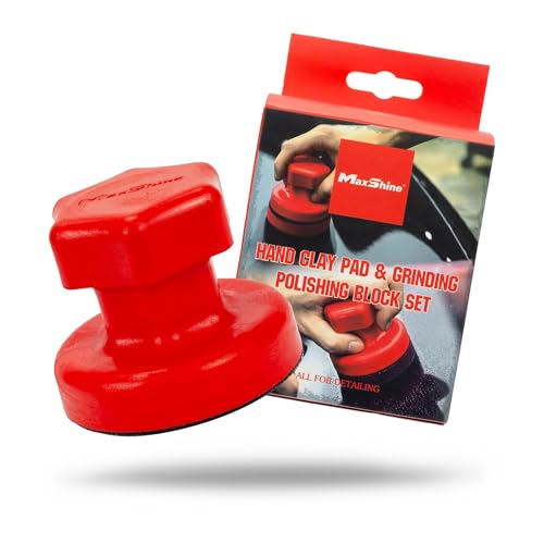 Maxshine Universal Clay Pad Set | Hand Clay Pad and Polishing Block | Applicator | 3-in-1 Detailing, Manual Precision | Surface Prep for Paint & Metal