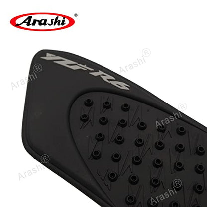 Arashi Black Gas Fuel Tank Side Pads Protector Knee Grip Traction for Yamaha YZF R6 2006-2007