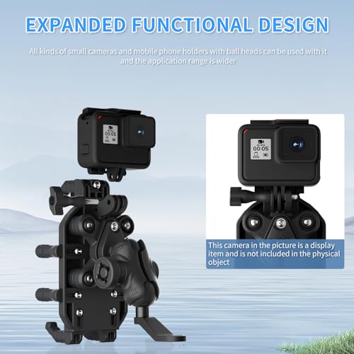 Motorcycle Rearview Mirror Phone Holder, 8-Claw Heavy Duty Thick Phone Mount Compatible with iPhone 15/14/13 Pro Max, Samsung Galaxy S23/S22 Ultra, Gopro Camera - color: Rearview Mirror Mount