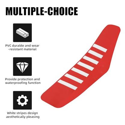 Dirt Bike Seat Cover,Universal Motorcycle Cushion Grip Guard for Most Dirtbike Ebike Like CRF XR CR 50 80 85 110 125 150-Red - color: Red