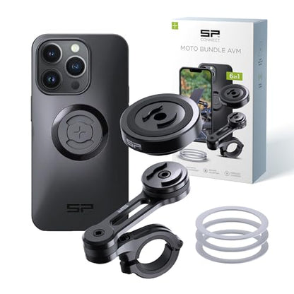 SP CONNECT Moto Bundle II with Anti Vibrations Module| SPC+ | Compatible with for iPhone 14 Pro| Motorcycle Phone Mount |Phone Mount for Motorcycle Handlebars | Cell Phone Holder - style: iPhone 14 Pro