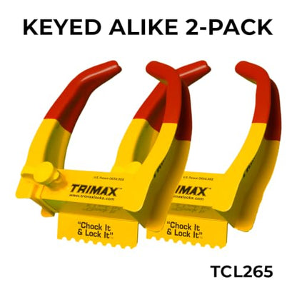 Trimax TCL265 Small Deluxe Keyed Alike Wheel Chock Lock, (Pack of 2) - style: 2 Pack TCL65