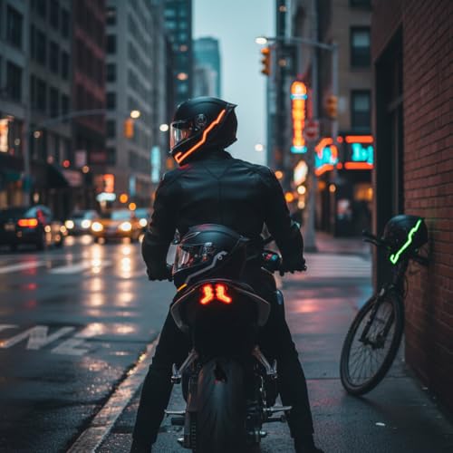 PVC Motorcycle Helmet Light Strip, 3 Modes LED Light for Safety on Helmets, Ideal for Motorcycles, Bikes, and Outdoor Activities, with Water Design for Lasting