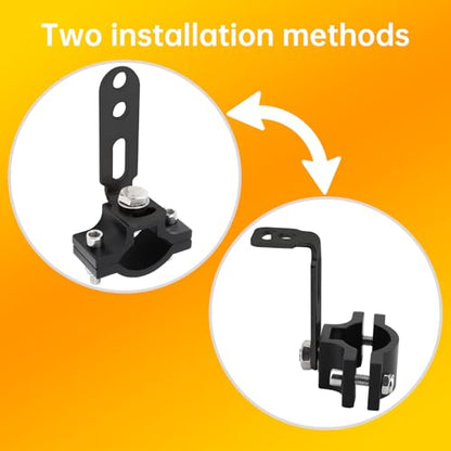 Windance 2pcs Light Bar Mounting Bracket 18.5-27mm/0.72-1.06 inch Aluminum Auxiliary Spotlight Tube Clamp Holder for Motorcycle Scooter Pit Bike ATV UTV Front Fork Bumper Roll Bar Roof Rack (Black) - color: Black
