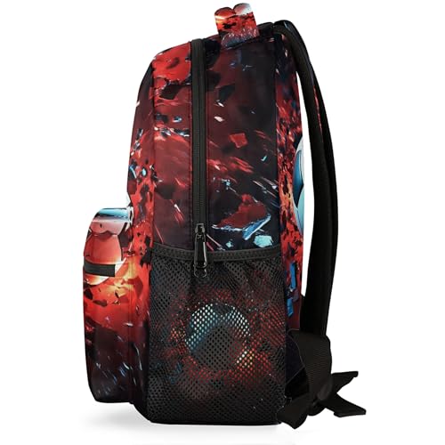 Backpack for Women Men, Soccer Football Waterproof Backpack with Laptop Compartment, Lightweight Carry On Backpack for Travel, Work, Picnic - color: Soccer Football