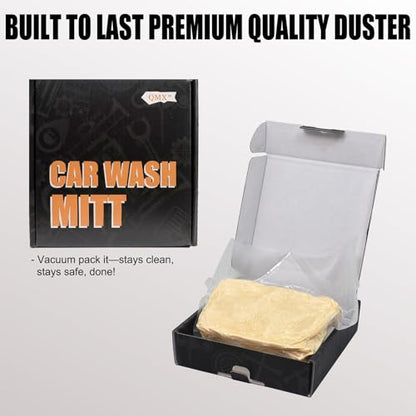 QMX™3-Pack Ultra-Soft Microfiber Car Wash Mitts Scratch-Free Double-Sided Wash & Wax Mitt for Safe Detailing and Paint Care - color: Car Wash Gloves 3p