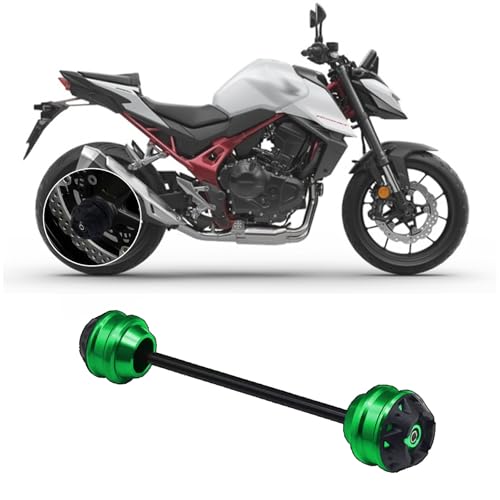 Suitable for CB750 Hornet 750 Hornet 750 cb750 2025 Front and Rear axle Front Fork Anti-Collision Slider Motorcycle Wheel Protector (Green,Rear) - color: Green, style: Rear