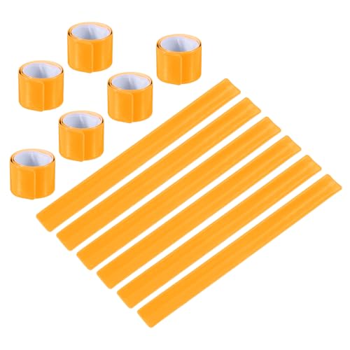 PATIKIL Reflective Slap Bands, Reflector Band Snap Bracelet Armbands High Visibility Safety Reflectors Wrist Strap Strips for Night Jogging Cycling Hiking - color: Yellow