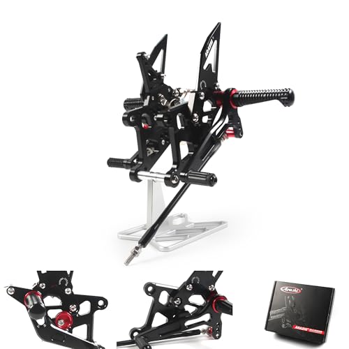 Arashi Version 2.0 Adjustable Rearsets for Honda CB300F CBR300R 2015-2023 ABS include, Black - color: Black, size: CB300F CBR300R 2015-2023 ABS include
