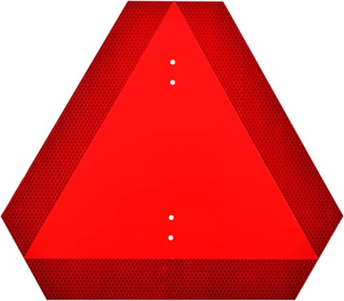 Kichwit Slow Moving Vehicle Triangle Sign, 15.6" x 13.6", Reflective Plastic Safety Sign for Golf Cart Farm Tractors - style: Plastic