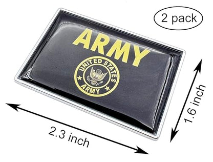 2 Pcs 3D US Army Gold Crest Military Flag Metal Car Stickers Chrome Decals,2.3 x 1.6 Inch Metal Truck Stickers,Patriotic Car Motorcycle Emblem.