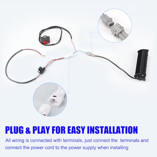 Dirt Bike Light Bar Headlight Motorcycle LED ATV Light ON/OFF Switch 60W Kit for CRF110 KLX110 TTR110 YZ250F Motocross Light ATV Headlight Assembly Part for Most 7/8" Handlebars with Mounting Brackets - color: ON/OFF Switch