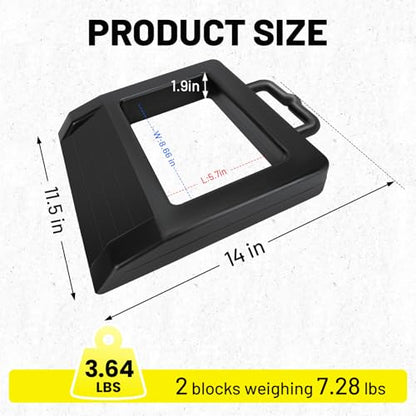 ROBLOCK 2 Pack Rubber Pallet Jack Chock Heavy Duty Wheel Chock, Pallet Jack Stopper for Truck 14.2" Length x 11.2" Width x 2" Height (Black) - color: Black(2 Pack)