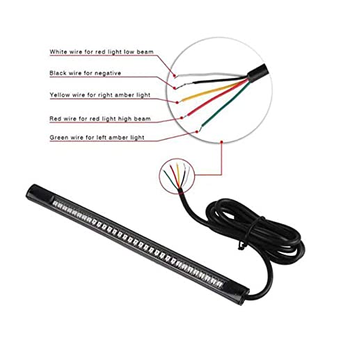 Riloer Flexible 48 LED Motorcycle Light Bar Strip Flexible Motorcycle Brake Lights Turn Signal LED Motor Light Tail Stop Strip Light