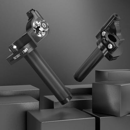 Throttle Grip Throttle Cable Motorcycle 22mm Universal CNC Aluminum Accelerator Throttle Twist Grips Handlebars for KLX CR CRF EXC XR TTR CB SSR ATV Dirt Bike Pit Bike - color: Black