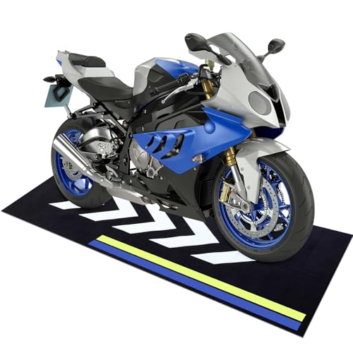Drydiet Motorcycle Mat Garage Floor Rug Washable Parking Mats for Garage Floors Non Slip Oil Absorbent Pad Rubber Backing Layer Protects Floor (Arrow Style,78 x 31 Inch) - size: 78 X 31 Inch, style: Arrow Style