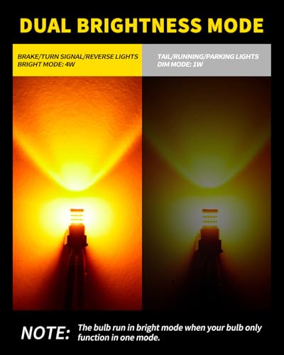 AUXLIGHT 2057 1157 2357 7528 2057A 1157A 2357A LED Bulbs Amber Yellow, Ultra Bright 60-SMD LED Replacement for Blinker Lights, Turn Signal/Parking or Running Lights, Brake/Tail Lights (Pack of 2) - color: Amber Yellow