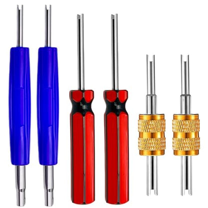 6Pcs Valve Stem Removal Tool Kit, R134 R12 A/C HVAC Air Conditioner Schrader Valve Stem Core Remover Tool