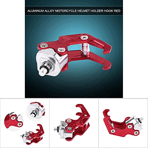Motorcycle Helmet Hook, Aluminum Alloy Motorcycle Hanger Hook, Claw Shaped Motorcycle Luggage Bag Hanger Hook, Mounted on Motorcycles (Red)