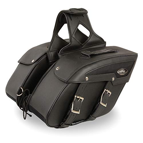 Milwaukee Leather PVC 2-Strap Throw-Over Easy Zip off and off Motorcycle Saddlebags - Medium - color: SH65801ZB-BLACK, size: Medium