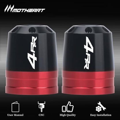 Motorcycle Handlebar End Weights For Ninja ZX-4RR 2023-2025 Heavy Duty Stainless Steel & Aluminum Bar Ends with Vibration Dampers Universal 8mm Fit Accessories (Red) - color: Red