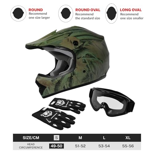SLMOTO Youth Kids Motocross BMX MX ATV Dirt Bike Helmet Full Face Offroad Motorcycle Dirt Bike DOT Approved Helmet Small - color: Maple Leaf, size: Small