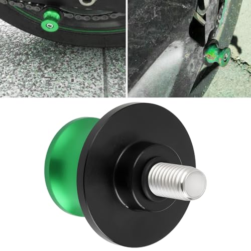 SING F LTD Motorcycle M8 Rear Swingarm Spools Sliders Swing Arm Stand Screw Compatible with Kawasaki Z900 / RS 2017-2025, Green - color: Green