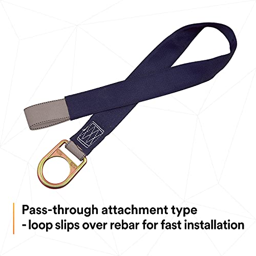 3M DBI-SALA 2100050 Concrete Anchor Strap with D-ring at one end, web loop at other end, 42 inch, Blue/Grey