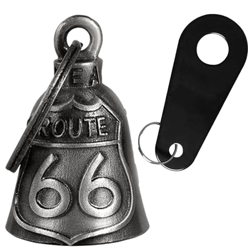 Dream Apparel Motorcycle Bell Guardian Angel Drive Away Gremlin, Biker Bell for Men Women Rider Riding, Good Luck Gift - color: Route 66