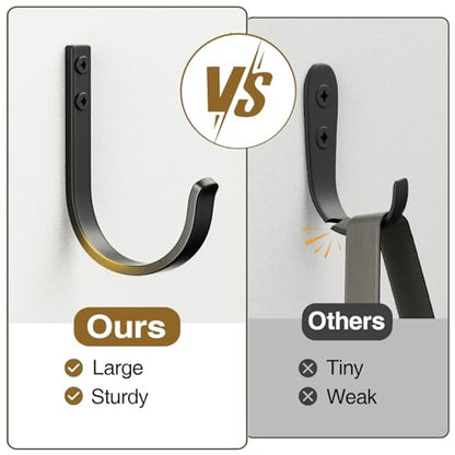 niffgaff Wall Outdoor Hooks for Hanging Coat - 22LB Screw in Metal Hanger Wall Mount, for Closet, Door, Bathrooms, Outside, for Towel, Backpack, Robe, Hat, Black 20 Pack - size: 20 Pack