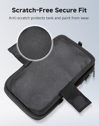 KEMIMOTO Magnetic Motorcycle Phone Case Tank Bag Phone Holder Breathable Gas Small Phone Bag Case Adjustable Angle Touch Screen Cell Phone Mount Universal up to 6.9 Inch