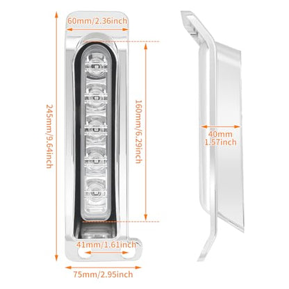 LED Filler Panel Lights Rear Fender Light Turn Signals Fit for Harley Touring Road Glide FLTR Electra Glide FLHT Road King FLHR Ultra Limited FLHTK 2014-2024 (Chrome Housing Clear Len) - color: Chrome Housing Clear Len