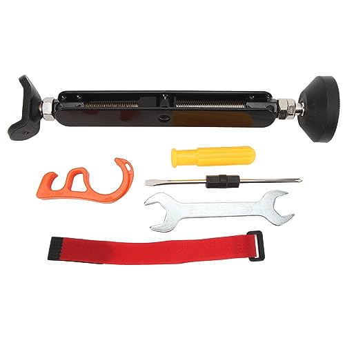 SUNGOOYUE Motorcycle Jack Stand Heavy Duty Lift Adjustable Height 11.1 to 15.5in #45 Steel 400kg Capacity Rubber Padded Wheel Support for Chain Cleaning Tire Checks Garage Repair