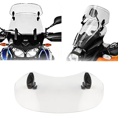 28.5cm Motorcycle Wind Deflector Clear Lens Adjustable Clip Windshield Extension Universal Fit for Most Motorcycle Scooter, White - size: Small-white