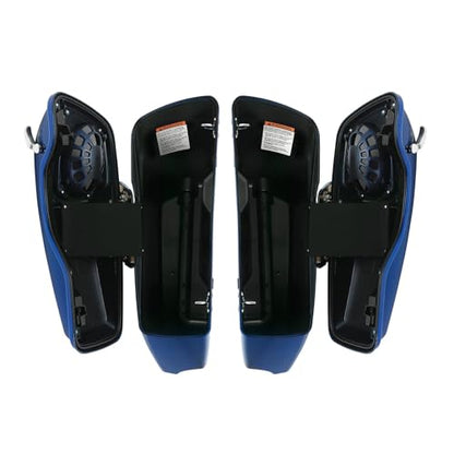 HR3 Superior Blue (Pinstripe) 4" Stretched Hard Saddlebags w/Speaker Lids Compatible with 2015 Road Glide Special FLTRXS (Replace for OEM) - color: Superior Blue (Pinstripe)