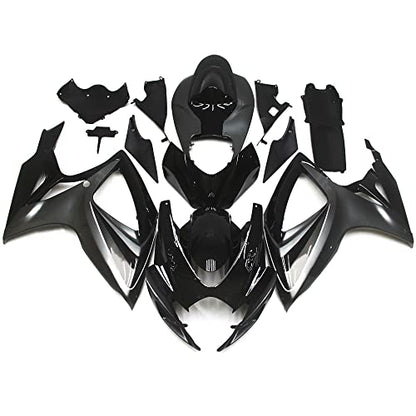 FLPRO ABS Plastic Full Fairing Kit Fit for Suzuki 06 07 GSXR600 GSXR750 K6 2006 2007 GSX-R600 GSX-R750 Fairings Injection Mold Motorcycle Bodywork Gloss Grey Black Cowlings - color: Grey Black