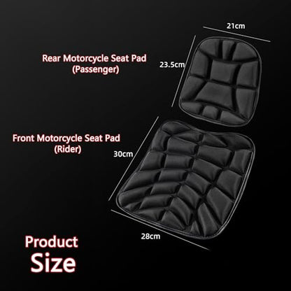 Motorcycle Seat Cushion for Honda Interstate 2010 2011 2012 2013 2014, Breathable Shock Absorption Pad with Non-Slip Particles & Hook, Airflow Grooves for Cooling, Butt Protection